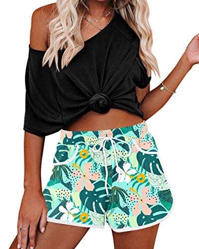 Image of For G and PL Women Summer Floral Beach Boardshorts with Pockets Swim Trunks