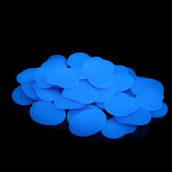 Glow in the Dark Stones,Glow Pebbles,Garden Pebbles,Glow Gravel Rocks Decorative Pebbles Stones for Aquarium Fish Tank Garden Gift Decoration (Flake Shape, 44pcs,315g/11.11oz/0.69lb) (Purple)