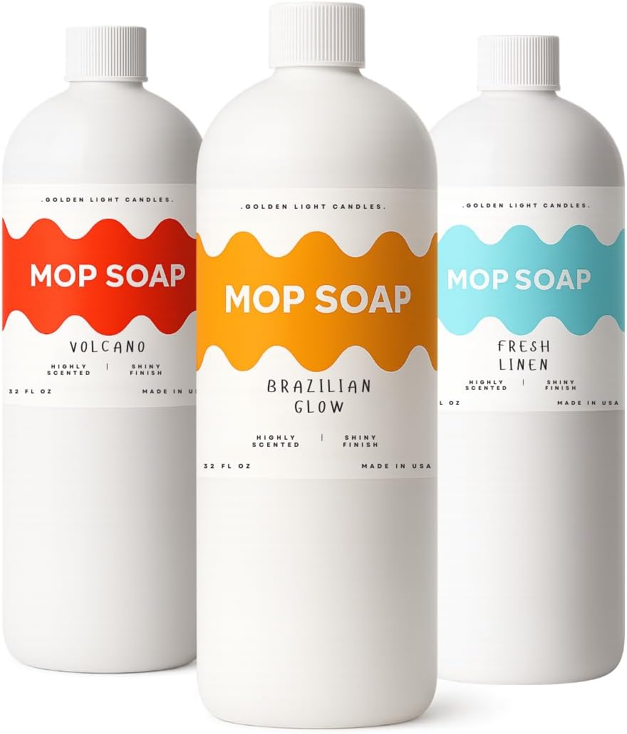 Brazilian Glow Mop Soap Concentrate | Highly Scented Floor Cleaner for Mopping | Scented Mop Soap Safe for Tile, Vinyl, Hardwood, Laminate & Carpet | 32 oz | Non-Toxic | Made in USA