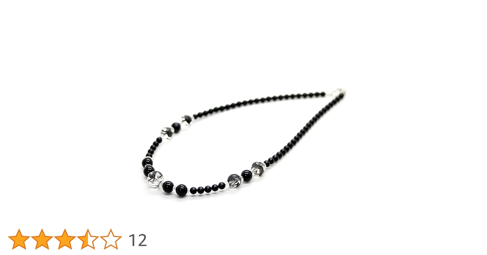 Amazon | [石輝] 黒龍水晶14mmオニキス天然石数珠ネックレス