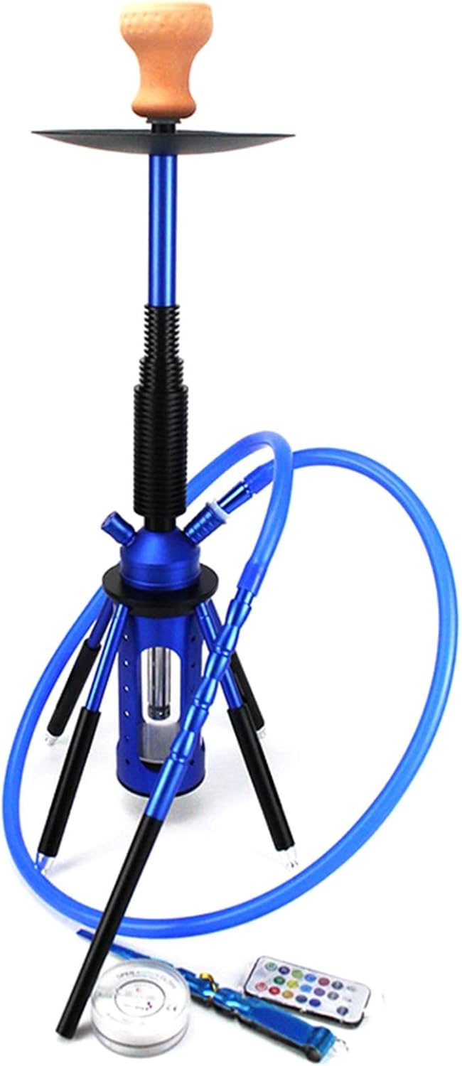 Juego De Cachimba De Primera Calidad, Kit Moderno De Shisha con Forma De Cohete con Luz LED Mágica Hooka Bowl, Manguera De Silicona Y Otros Accesorios para Una Mejor Experiencia De Hookah