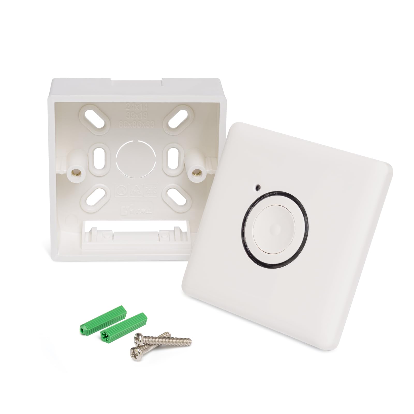 Temporizador de cuenta regresiva de superficie – Temporizador programable de 2 a 120 minutos – Temporizador de apagado con indicador LED y caja de superficie, interruptor de pared con temporizador