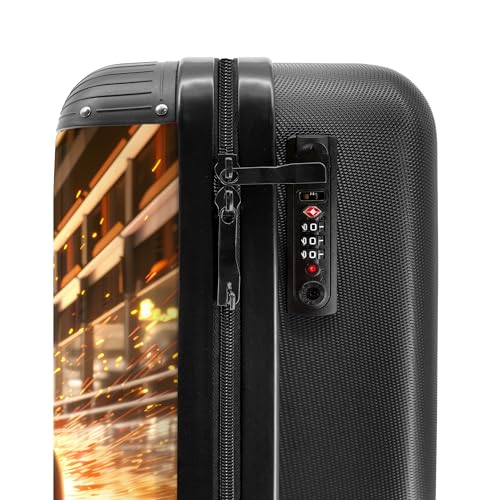 NoBoringSuitcases.com® Children's Luggage Kids Suitcase for Boys - Hand Luggage - Cabin Suitcase - Hard Shell Trolley 55x40x20 cm on Wheels - Red Racing Car - 20 Inch - 10kg - Image 4