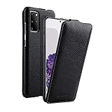 Melkco Jacka Series Lai Chee Pattern プレミアムレザーカバーケース Samsung Galaxy S20+ 用 - ブラック