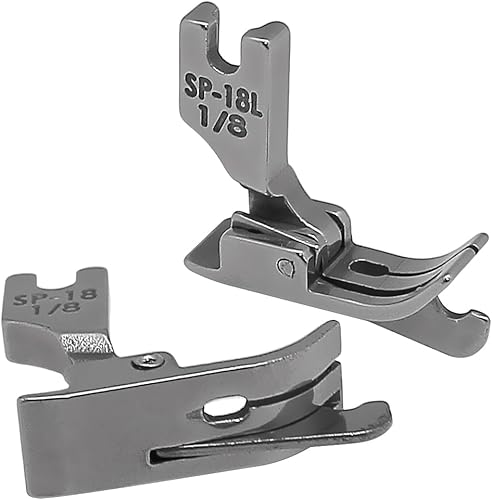 Miniatura 4 de 8pcs prensatelas industriales con bisagras con guía derecha e izquierda (SP-18 1/16+1/8+1/4 +3/16 "+1/2") con 2 tornillos para máquina de coser de