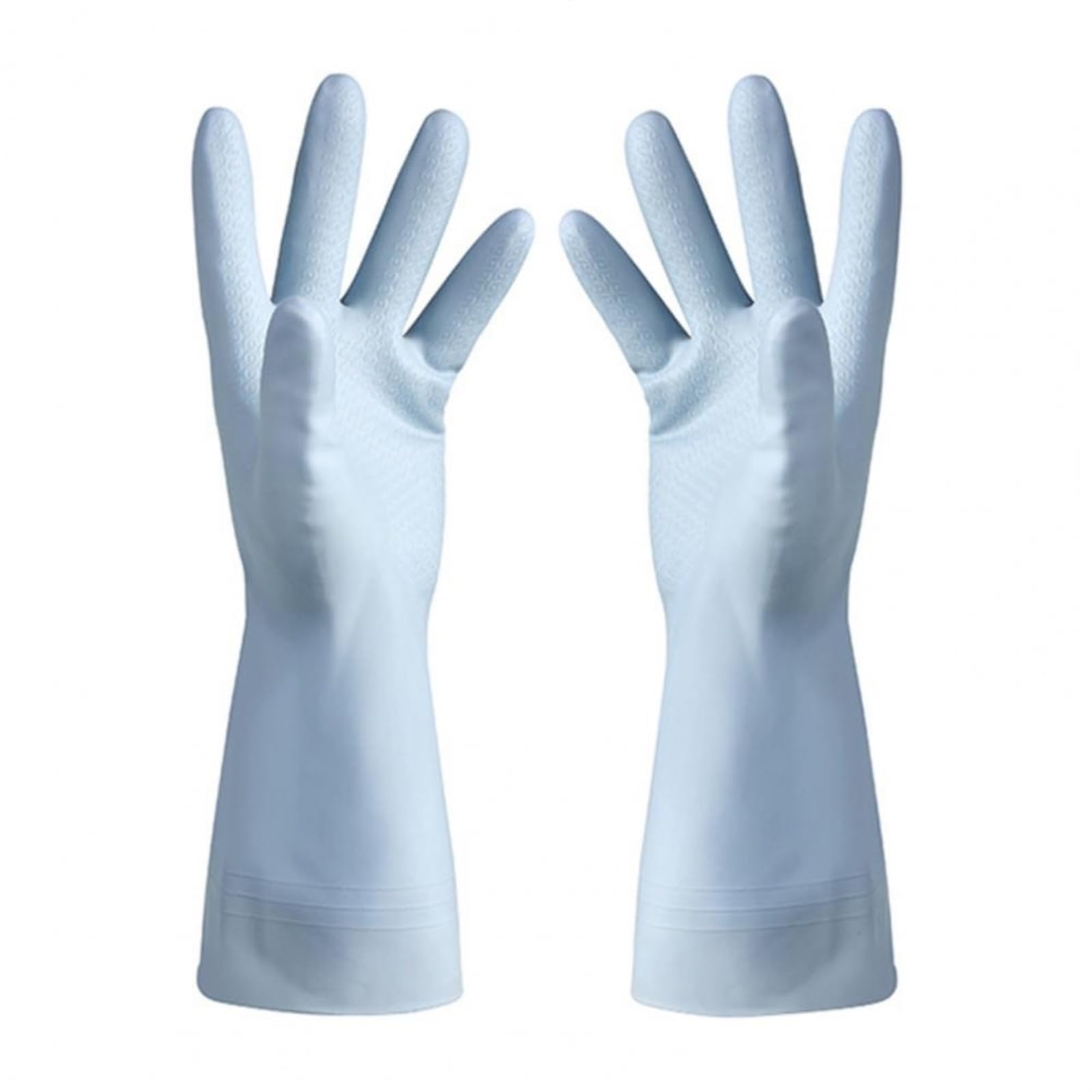 Guanti puliti, 1 paio di guanti for bucato e lavastoviglie, riutilizzabili for a maniche lunghe for uso quotidiano(Blue C)