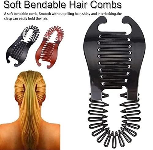 3Pcs Banana Clips Hair For Thick Hair - Banana Hair Clips For Women, Soft Bendable Hair Combs, Flexible Hair Banana Grips Ponytail Holder Hair Comb Hair Accessories (3Xwhite) #TOP3