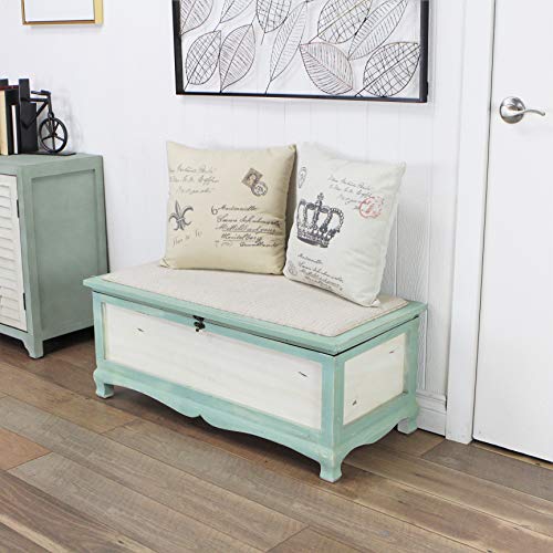 Cheung's Shabby Bench Chest With Seat Cushion #TOP3