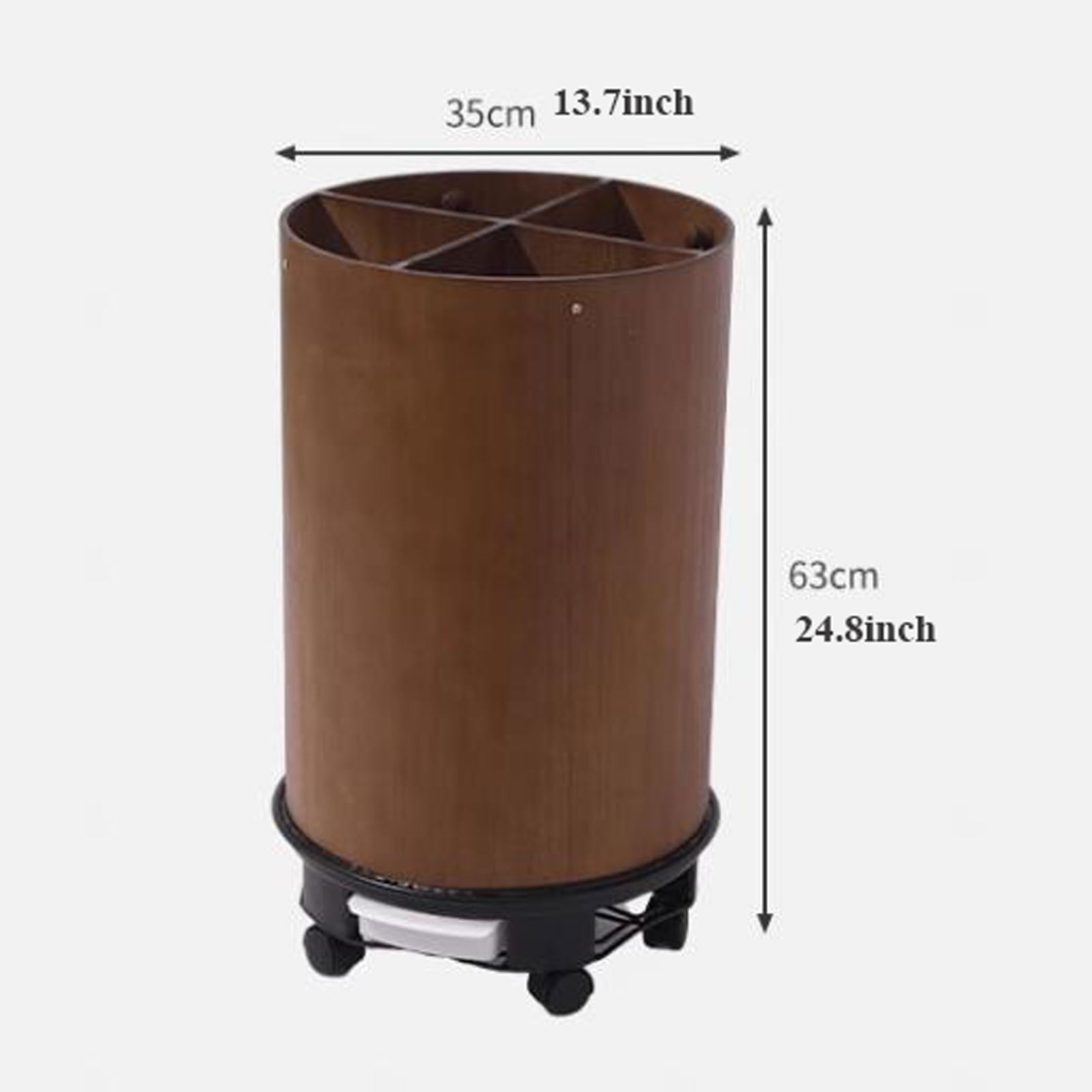 Stojak na parasole Uchwyt na parasole o dużej pojemności do przedpokoju, stojak kółkach Biuro(Brown)