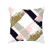 Lieson Housse Coussin 40x40, Taie d'oreiller Salon Blanc Rose Gris Coussin Decoration Exterieur Rayures Obliques Petit Pois, Polyester