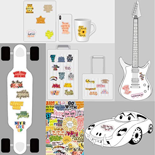 50 Pcs Motivational Words Stickers For Teens And Adults| Inspirational Quotes Waterproof Vinyl Stickers For Water Bottles Book Laptop Bicycle Luggage Cup Mobile Phone Encouragement Decals #TOP6