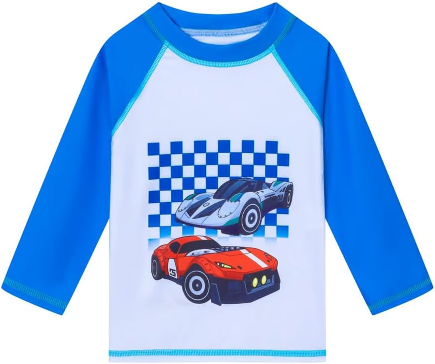 Baby Boys Swimsuit Summer Beach Rash Guard Swimwear Two Piece Sunsuit with Sun Hat image 3
