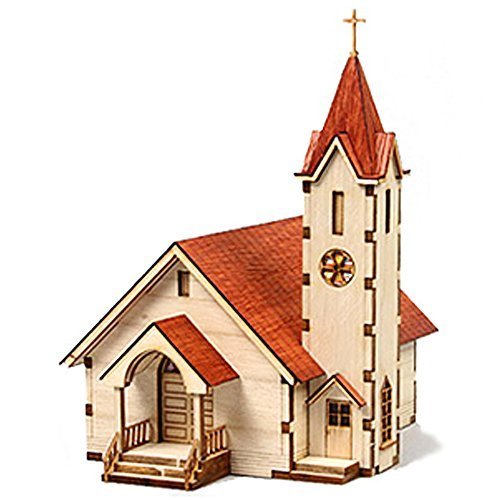 Western Church II maquette bois puzzle 3D église miniature YG630