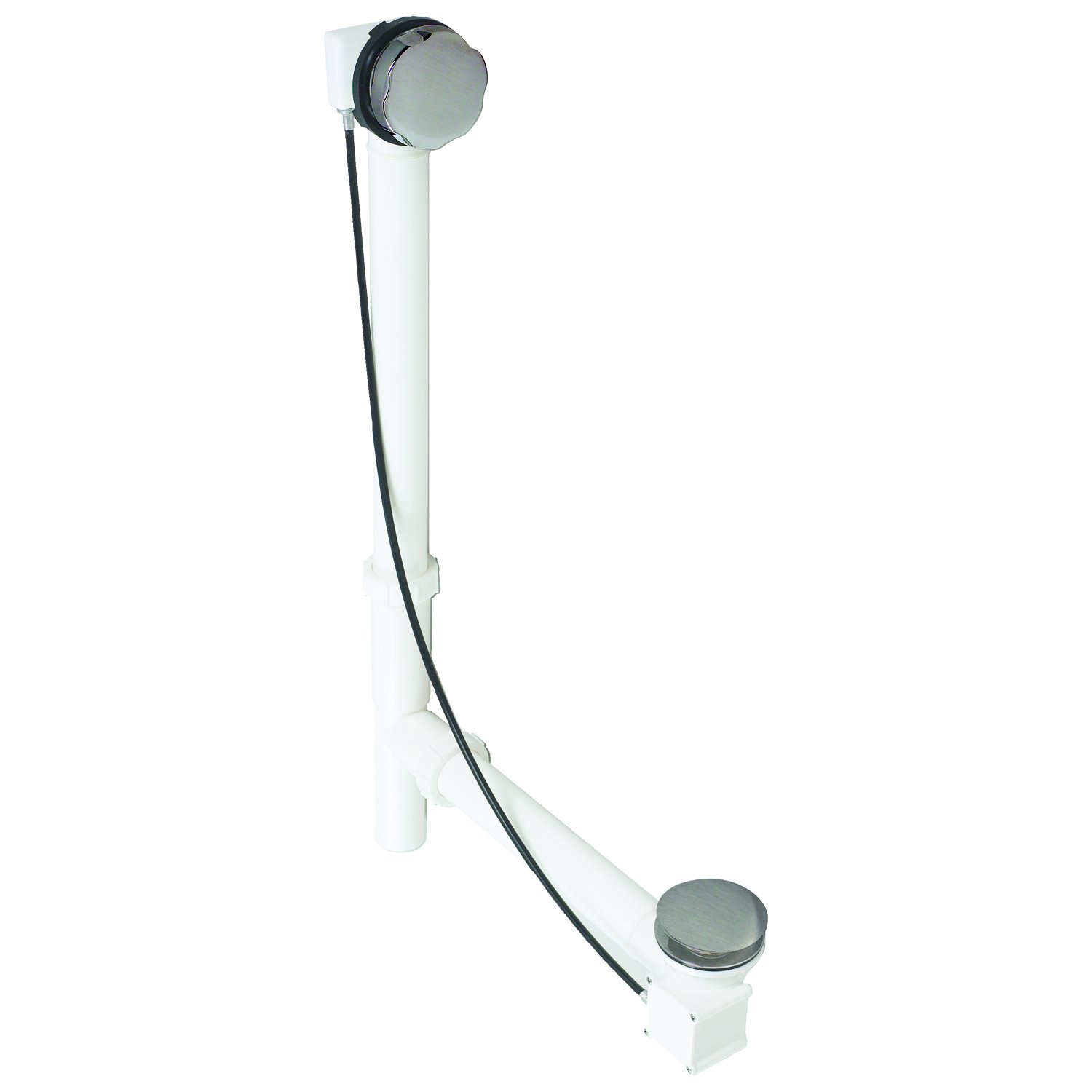 Westbrass Tubular 27 in. Cable Drive Bath Waste, Stainless Steel, D50P27TLE-20