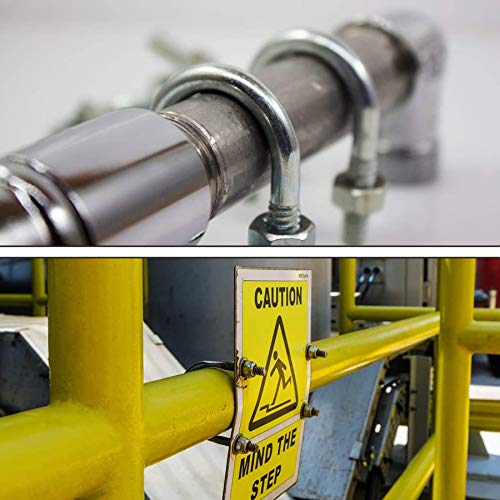 YEYIT U Bolzen 6 Stück U Bügel mit gewinde 304 Edelstahl Bügelschraube M6 x 51 mm (Innenbreite) Gewindebügel Bügelschelle U-Schrauben Schellen mit Muttern und Unterlegscheibe