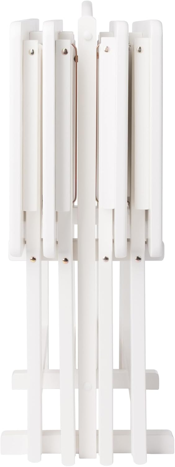 Winsome Alex Set of 4 Foldable Snack Tables with Storage Rack, Easy to Store Portable Fold Up Table Set for Kitchen, Living Room TV Dining, Crafts, Puzzles, Work from Home