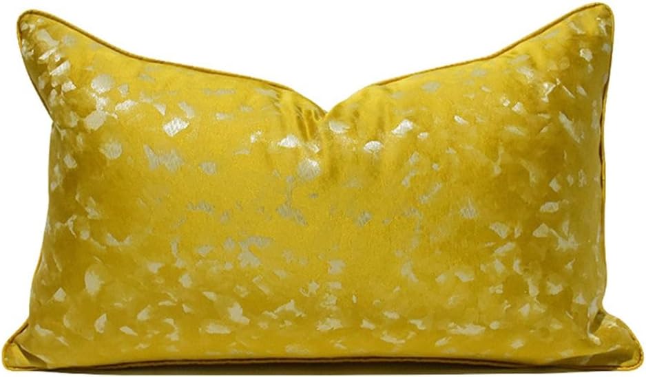 HBJWOV Golden Pillow Hotel Model Room Living Sofa Waist Pillowcase Soft Installation Bay Window