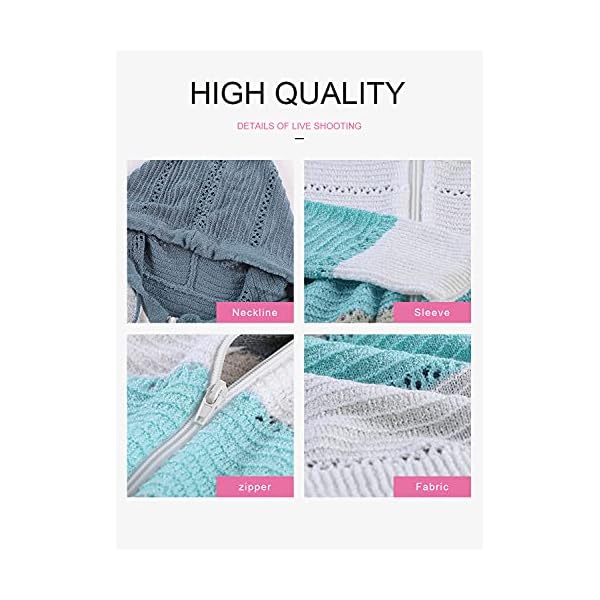 Acelitt-Women-Casual-Long-Sleeve-Zip-Up-Hooded-Sweatshirt-Hoodies-S-XXL Acelitt Women's Casual Lightweight Long Sleeve Zip up Zipper Striped Knit Sweaters Hoodies Sweatshirts Pullover Medium Sky Blue