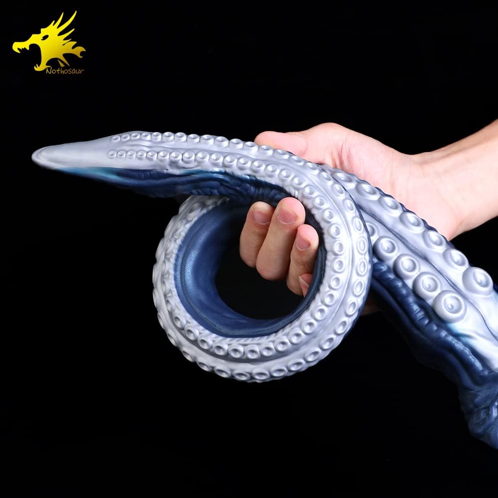Nothosaur Abyss II 17.7“ Fantasy Dildo Long Tentacle Monster Dildo Wrap Around The Body Vaginal Masturbation Anal Thrusting with Strong Silicone Suction Cup for Men Women and Couple -Catalina Blue -S