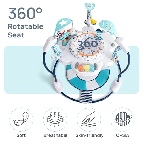 Image of AskCat Baby Activity Center Jumper Interactive Activity Jumper Play Center with Infant Toys, 360 Rotating Seat
