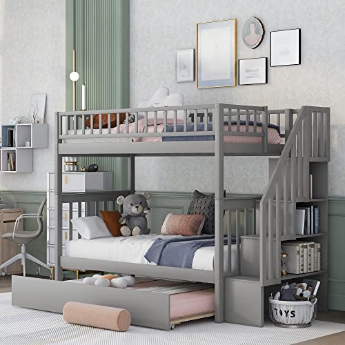 Harper And Bright Designs Bunk Beds Twin Over Twin Size