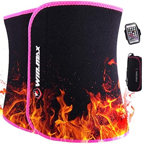 WIN.MAX Waist Trainer, Waist Trimmer Belt for Men & Women,Adjustable Stomach Sweat Belt,Exercise Low Back and Lumbar Support (M, Pink) Cover