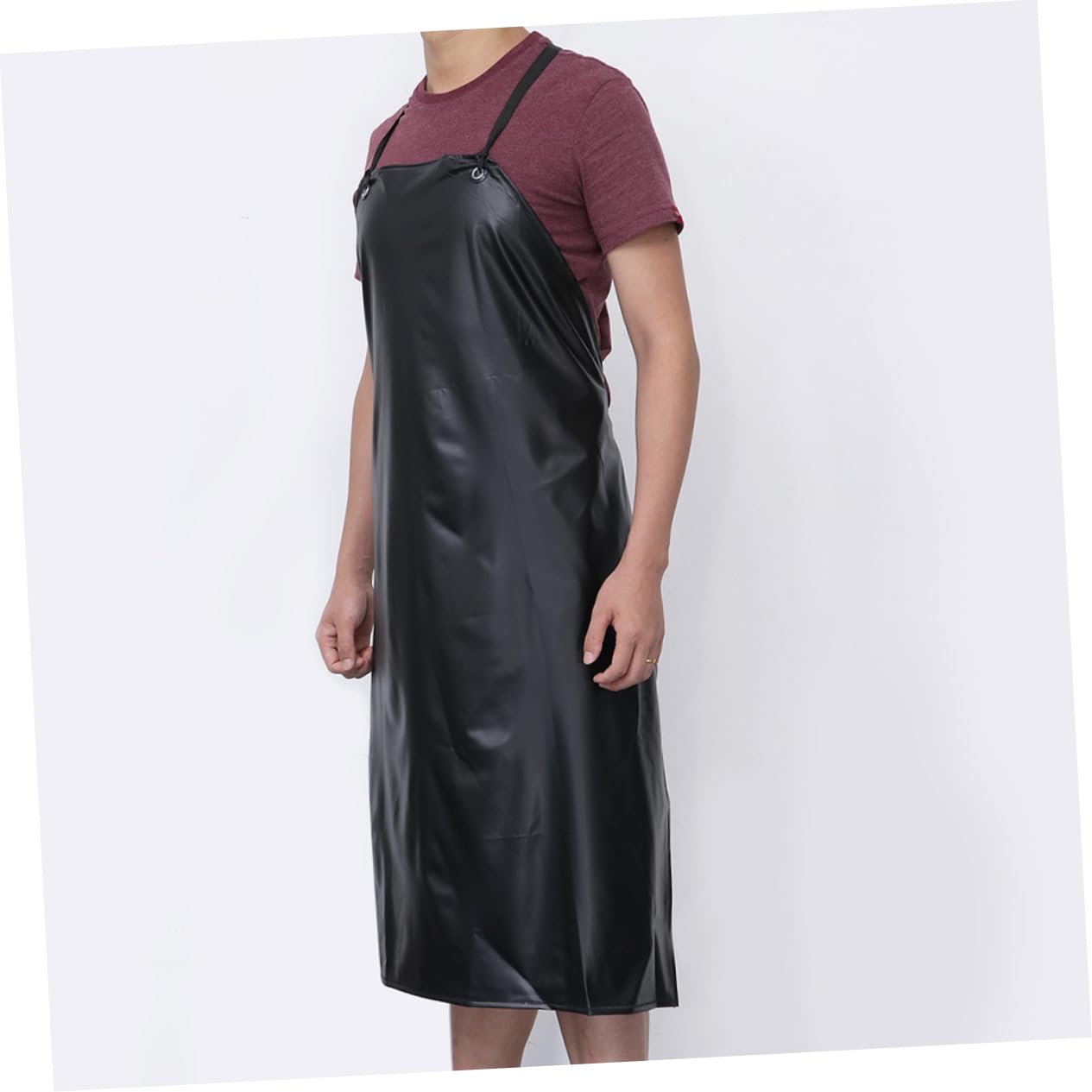 3pcs Tablier Imperméable en Pvc Noir Cuisine, Résistant à L'huile Acides, Usage Intensif Multi-usage Adapté aux Cuisines Commerciales et Modelage