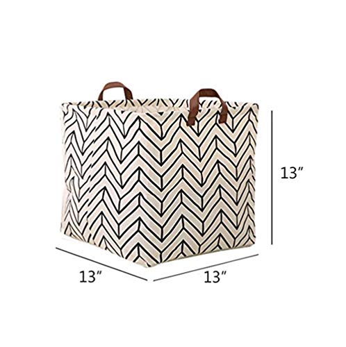 Image of Square canvas toy storage box storage basket, foldable storage basket storage box for organizing children's toys and clothing, books, gift baskets