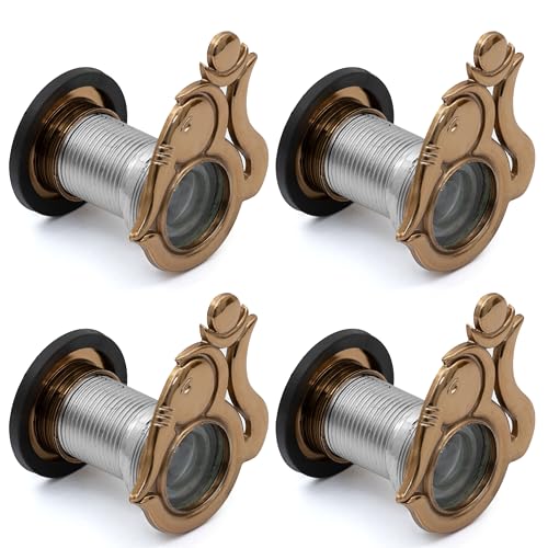 Image of Plantex Solid Brass Door Lens /Door Eye Viewer /Eye Hole for Main Door /180 Degree Ultra Clear Door Viewer for Safe and Secure Home /Office /Hotel - Pack of 4 (Rose Gold)