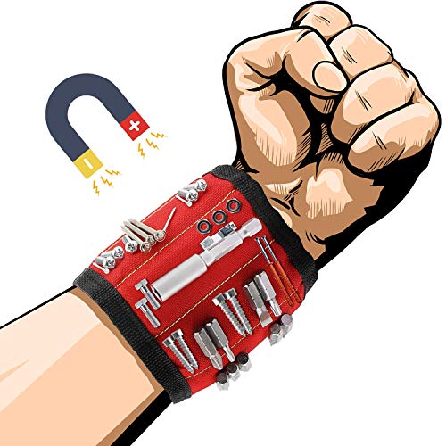 Muñequera Magnetica Con 600D Oxford Impermeable Potentes Imanes, Cinturon De Herramientas De Bricolaje,Que Sostienen Tornillo,Clavos,Perno,Broca,Ajustable Multifunción Organizadores de Herramientas