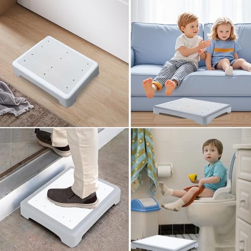 Anti-Rutsch Halbstufe, One Step Stool für Senioren, Tragbare Tritthocker Bis 200 Kg, Stapelbare Halbstufe Treppenhilfe für Senioren, Kinder, Dusche, Auto, Outdoor (Grau)