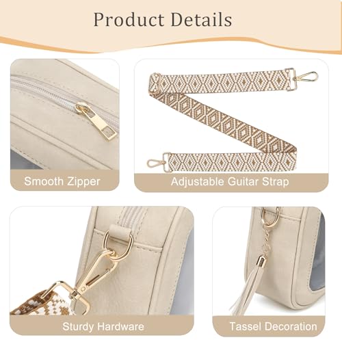 Image of FAIME Clear Bag for Stadium Events, Clear Crossbody Purse for Women, Small Transpartent Bag for Concerts, Sport Events | Stadium Approved