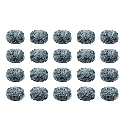 M METERXITY 50 Pack Pool Cue Tips - Billiard Cue Replacement Tip, Wear-resistant, Apply to Pool Cues/Snooker (9mm Dia, Grey)
