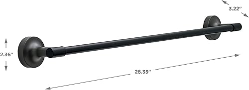 Miniatura 5 de Franklin Brass Voisin - Toallero de 24 pulgadas para baño, toallero negro mate para baño, toallero de pared para baño, soporte para toallas de
