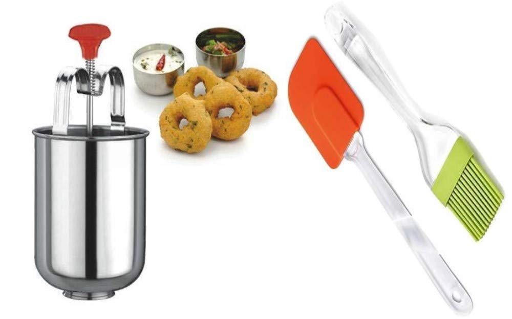 Stainless Steel Medu Vada Maker with Stand, mendu WADA Machine, mendu WADA Maker, medu vada Maker Machine with [1 Spatula & Oil Brush ]-image-24