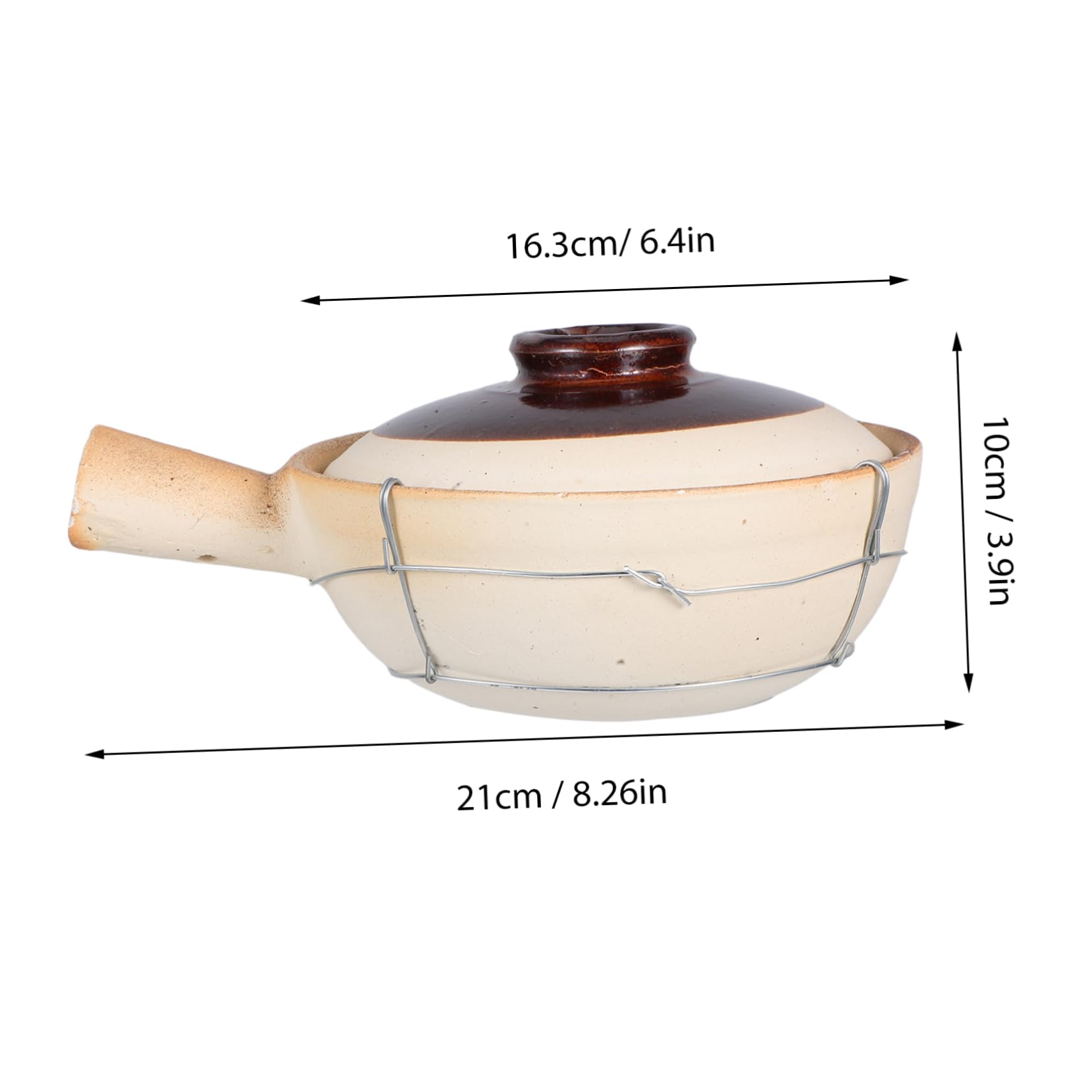 Pentola in Ceramica e Terracotta 0,5l Resistente al Calore per Cottura Riso, Zuppe e Stufati, Casseruola Cinese Scaldavivande per Famiglie e Viaggi