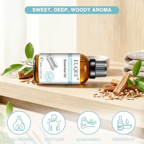 EUQEE サンダルウッド 白檀 エッセンシャルオイル 天然100％ 精油 アロマオイル 30ml