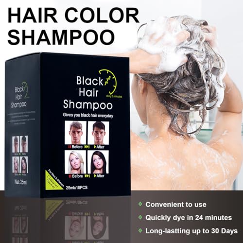 Champú Tinte Negro para Cabello 10 Sobres 25ml miniatura 3