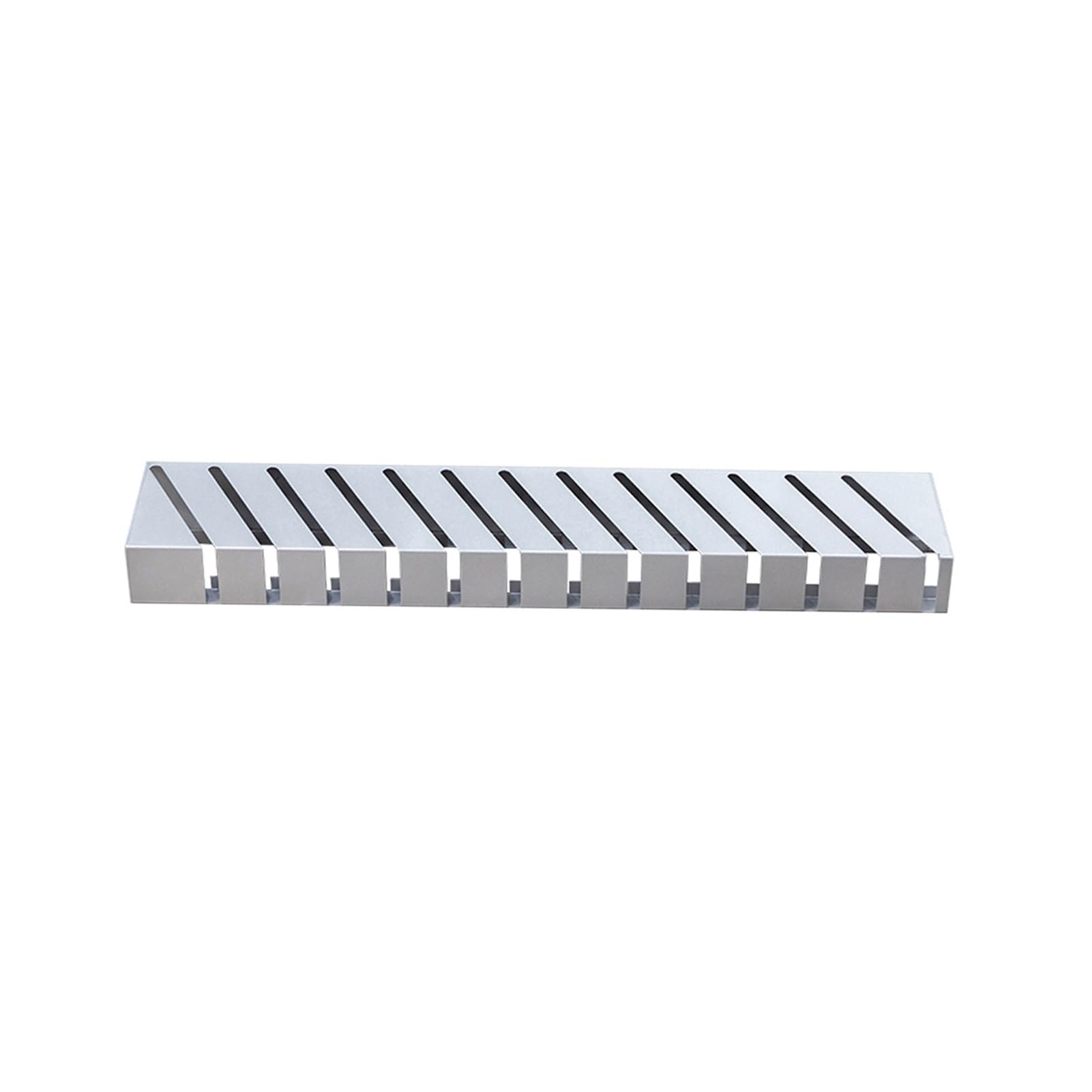 JYBNBBE Tier Tile Display Rack, Slot Width 1.3cm Sample Stand for Art Centers, Retail Stores, Exhibition Trade Show,Silver-100x20x10cm