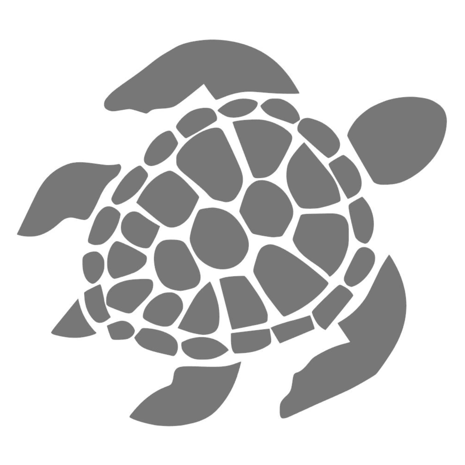 Sea Turtle [Pick Any Color] Vinyl Transfer Sticker Decal for Laptop/Car/Truck/Window/Bumper (2in x 1.8in [200-Pack], Gray)