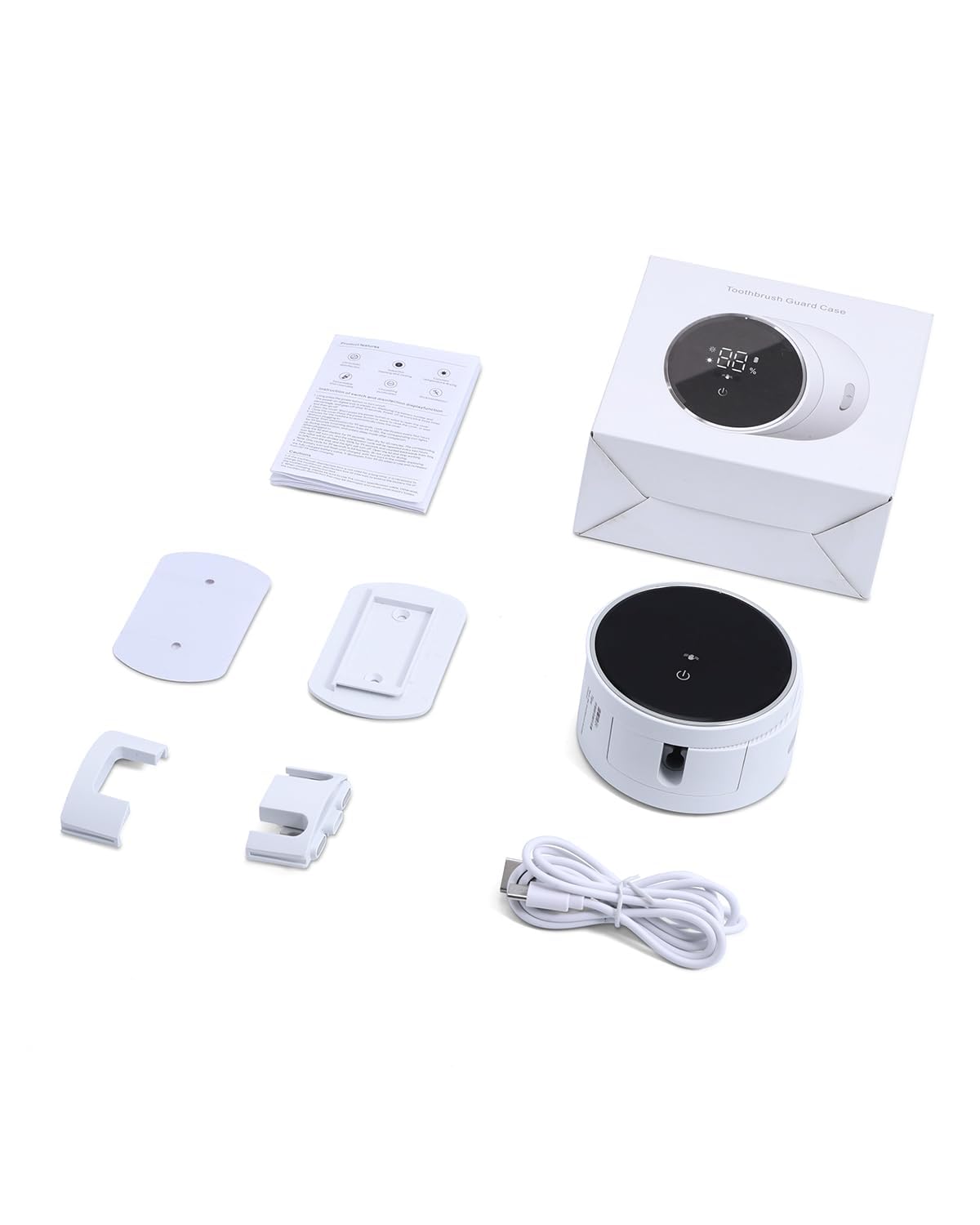 Desinfectante para Cepillos de Dientes, Soporte para Cepillo de Dientes Eléctrico con Función de Secado, Temporizador, Pantalla LED, Recargable, Soporte para Cepillo Eléctrico, Viajes