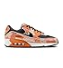 NIKE Air Max 90 Premium Men's Trainers Sneakers, Bio Beige Black Safety Orange, 10