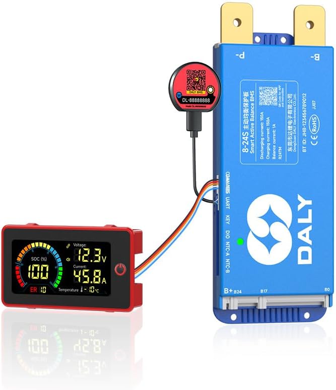 100BALANCE 150A 8-24S CAN Version SmartActive Balance BMS & WiFi Module & 3.0inch LCD Display Set