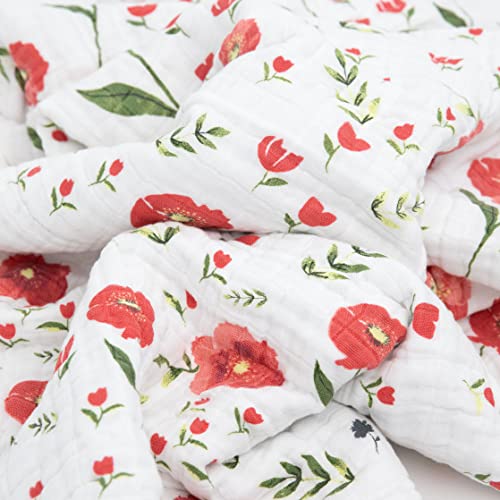 Image of Little Unicorn Cotton Muslin Quilt - Summer Poppy