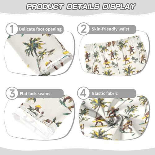 Girls Leggings Soft Toddler Ankle Length Bottoms Palm Trees Bigfoot Kids Dance Yoga Pants 4-10 Years3