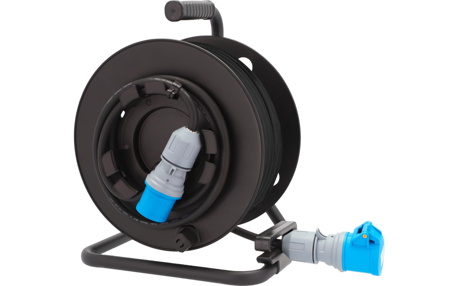 BERGER CEE Kabeltrommel 25 m | Outdoor Verlängerungskabel Strom CEE Kabel mit Stecker und Buchse | Robuste Stromstecker Kabelbox Spritzwassergeschützt IP44 | Stromkabel Aufroller