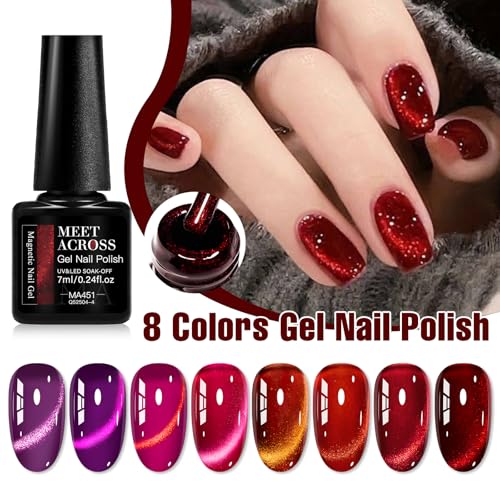 Set de esmaltes gel magnéticos 9 piezas cat eye miniatura 3
