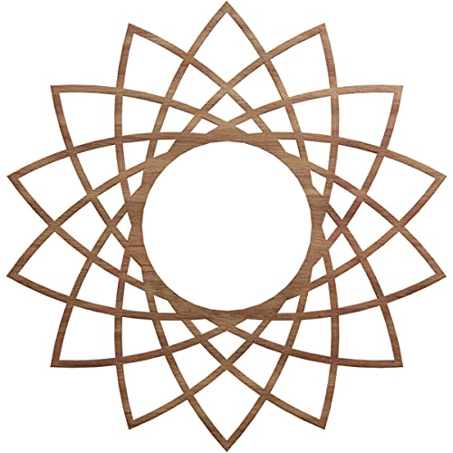 Image of Ekena Millwork 28 inchOD x 10 3 /4 inchID x 3 /8 inchT Eleanor Wood Fretwork Pierced Ceiling Medallion, Walnut
