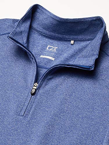 Cutter & Buck Mens Soft, Performance, Subtle Stripe Shoreline Half-Zip Pullover Sweatshirt, Tour Blue Heather, Large Us #TOP2