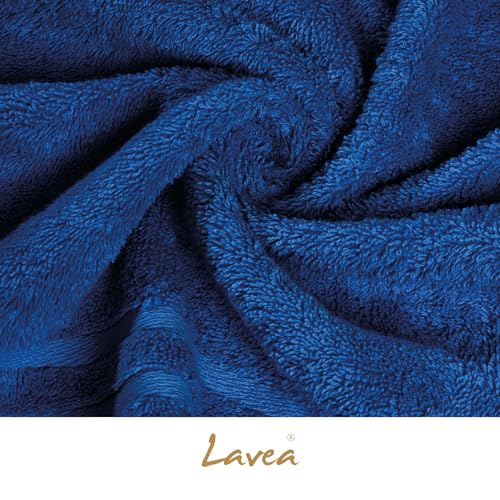 Juego de toallas de baño de algodón premium Lavea® en azul real para un confort de gran lujo 6